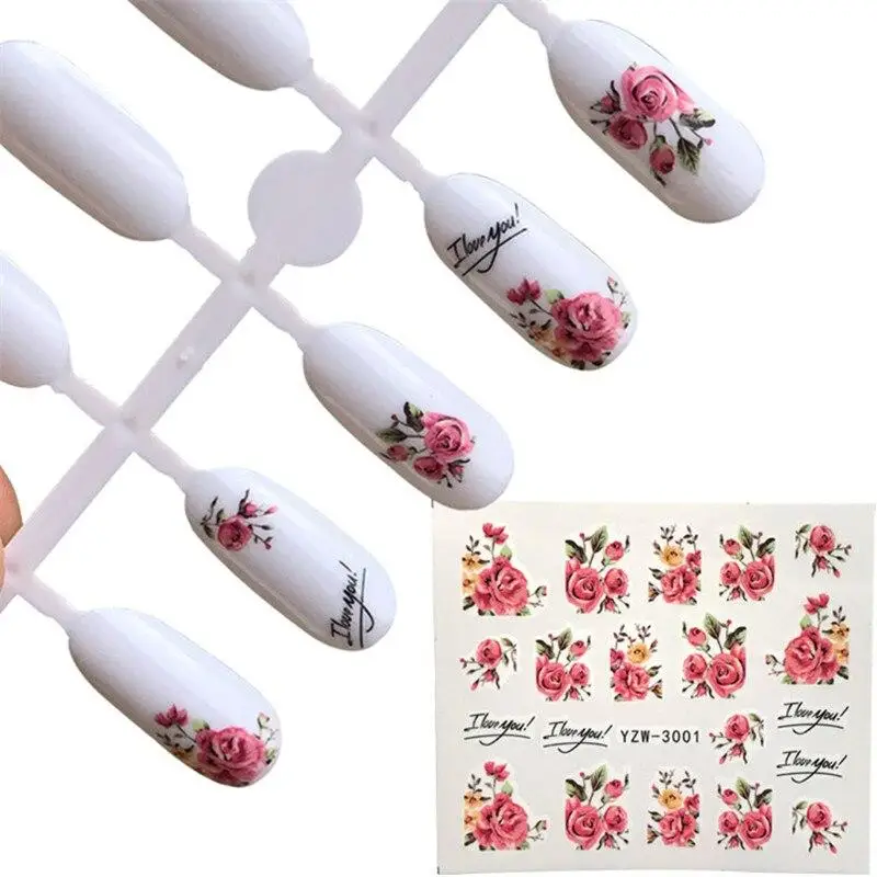 Лавандовый цветок водяные наклейки для ногтей Фиолетовый Цветущий арт