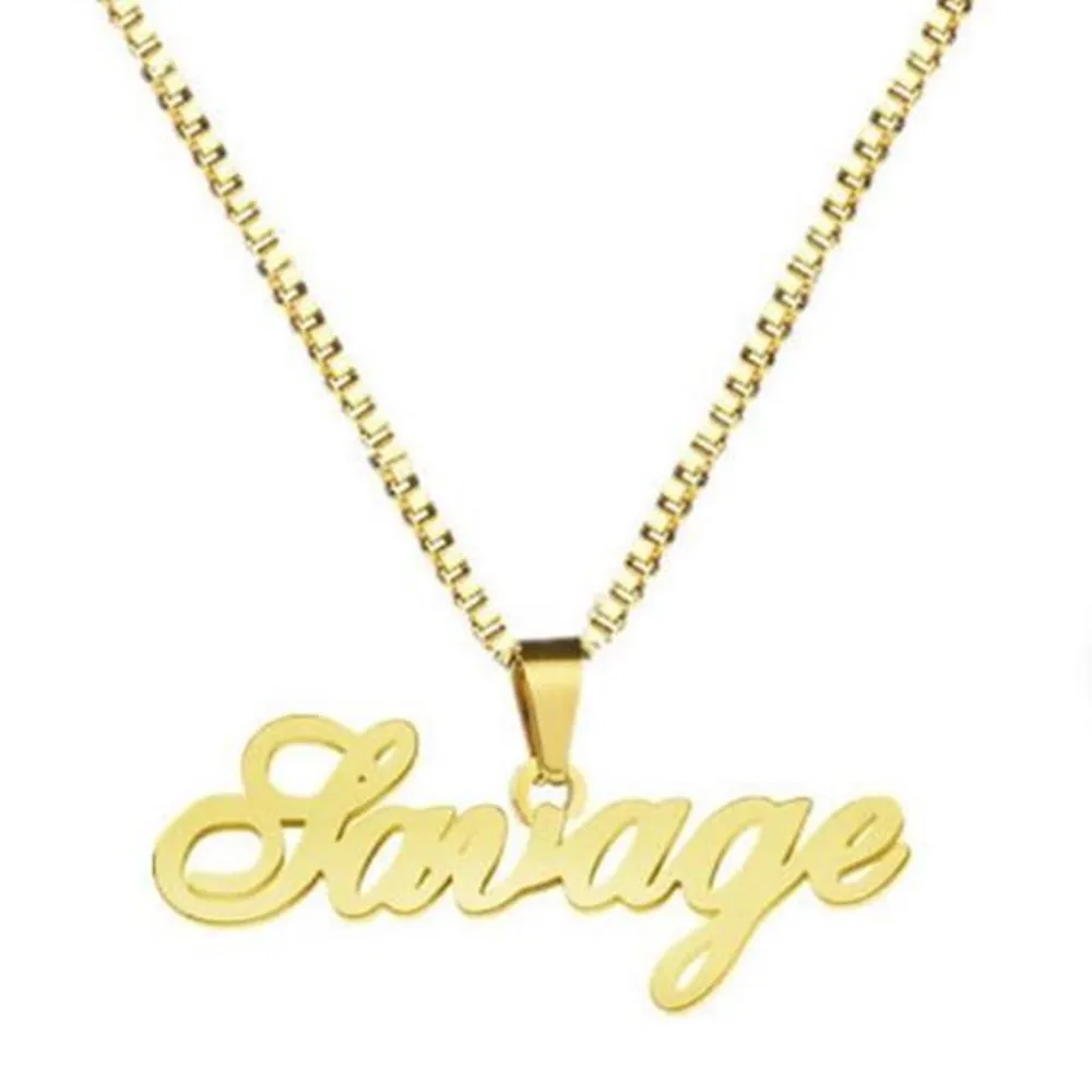 

Ожерелье AurolaCo с именем на заказ, цепочка в коробке, персонализированное ожерелье из нержавеющей стали с кнопками в виде тыквы дыни золотист...