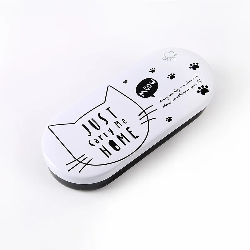 white case white cat Мультяшный Чехол для очков для женщин, милый Высококачественный жесткий чехол для очков, милый защитный футляр для очков, Чехол для очков для девочек - Цвет: white case white cat