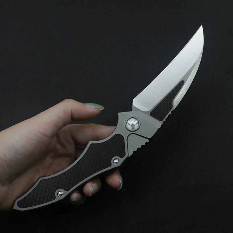 SF OTF Hawk D2 Steel Aviation Aluminum + Carbon Fiber Handle Outdoor EDC Hunting Survival Auto Knife Free Shipping | Инструменты