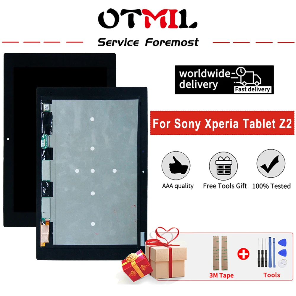 ЖК-дисплей для Sony Xperia Tablet Z2 SGP511 SGP512 SGP521, сенсорный экран с цифровым преобразователем, сменная панель в сборе для Sony Tablet Z2