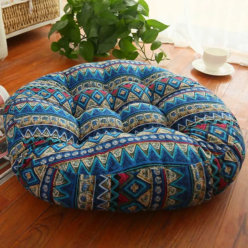 

Linen Futon Cushions Sofa Throw Pillow Thick Round Large Floor Mat Meditation Japan Style Balcony Window Tatami Chair Cushion