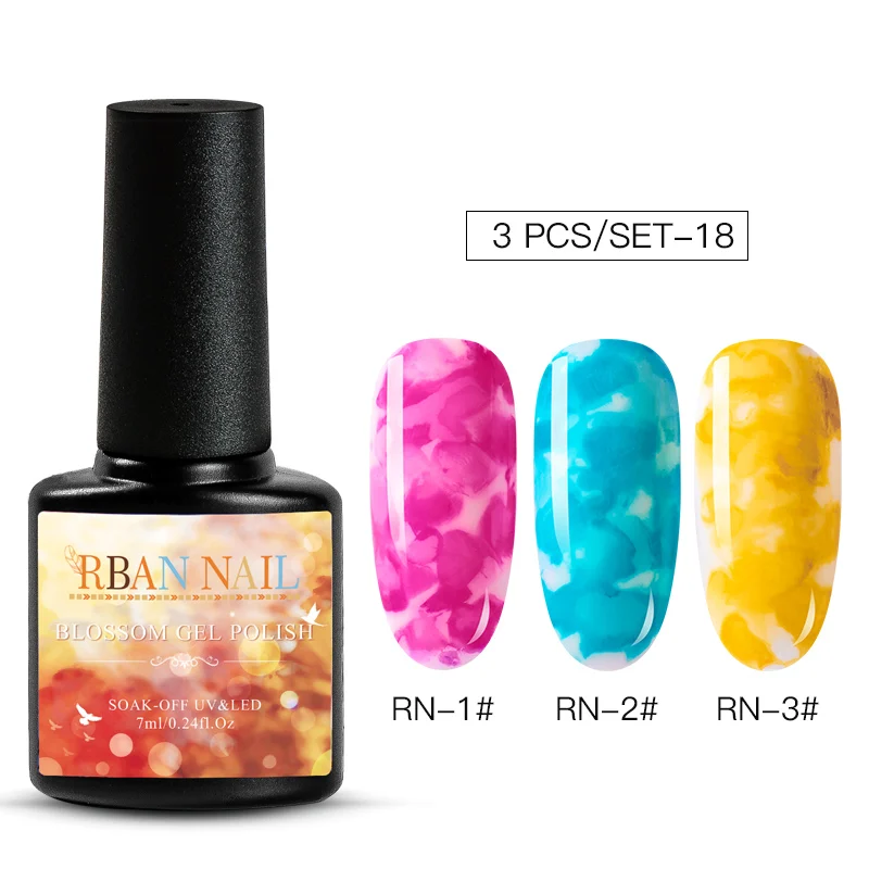 ZH04541 RBAN NAIL 8 мл Цветущий Гель-лак для ногтей акварельные чернила эффект дыма мрамор смазывание Lquid градиентный лак Гель-лак для творчества маникюр - Цвет: ZH04541