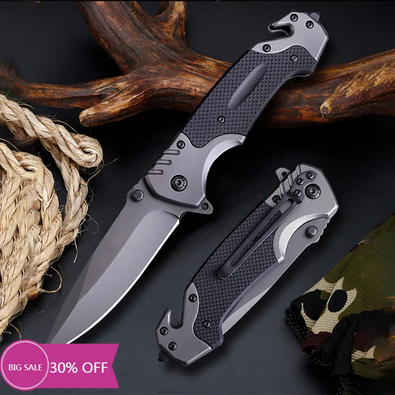 

Flipper Folding Blade Knife 440C Stainless Steel Utility Knife Pocket Tool Fruit Knives Outdoor Camping Hunting Knife