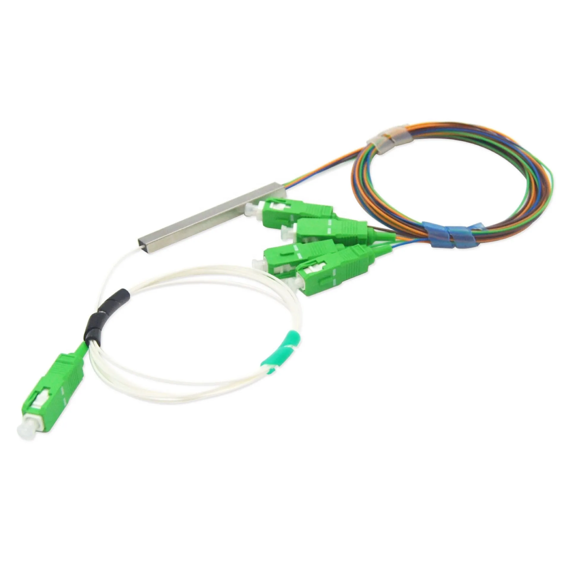 SC /APC 1X4 FTTH волоконно оптический разветвитель FBT муфта Singlemode simplex стальная труба plc