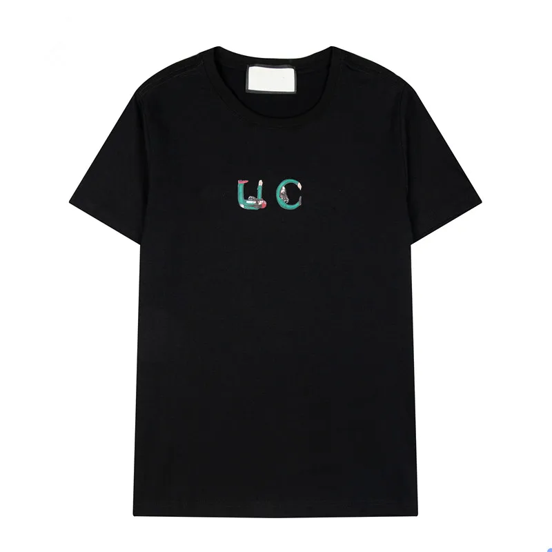 

CODE 96 Men's and women's same style 2021 new short-sleeved top three-way round neck printed cotton fashion bottoming shirt