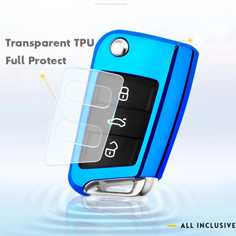 

Car Key Case Cover For Volkswagen VW Polo Bora Golf 7 Tiguan For Skoda Octavia Kodiaq Karoq For Seat Ateca Leon Key Bag