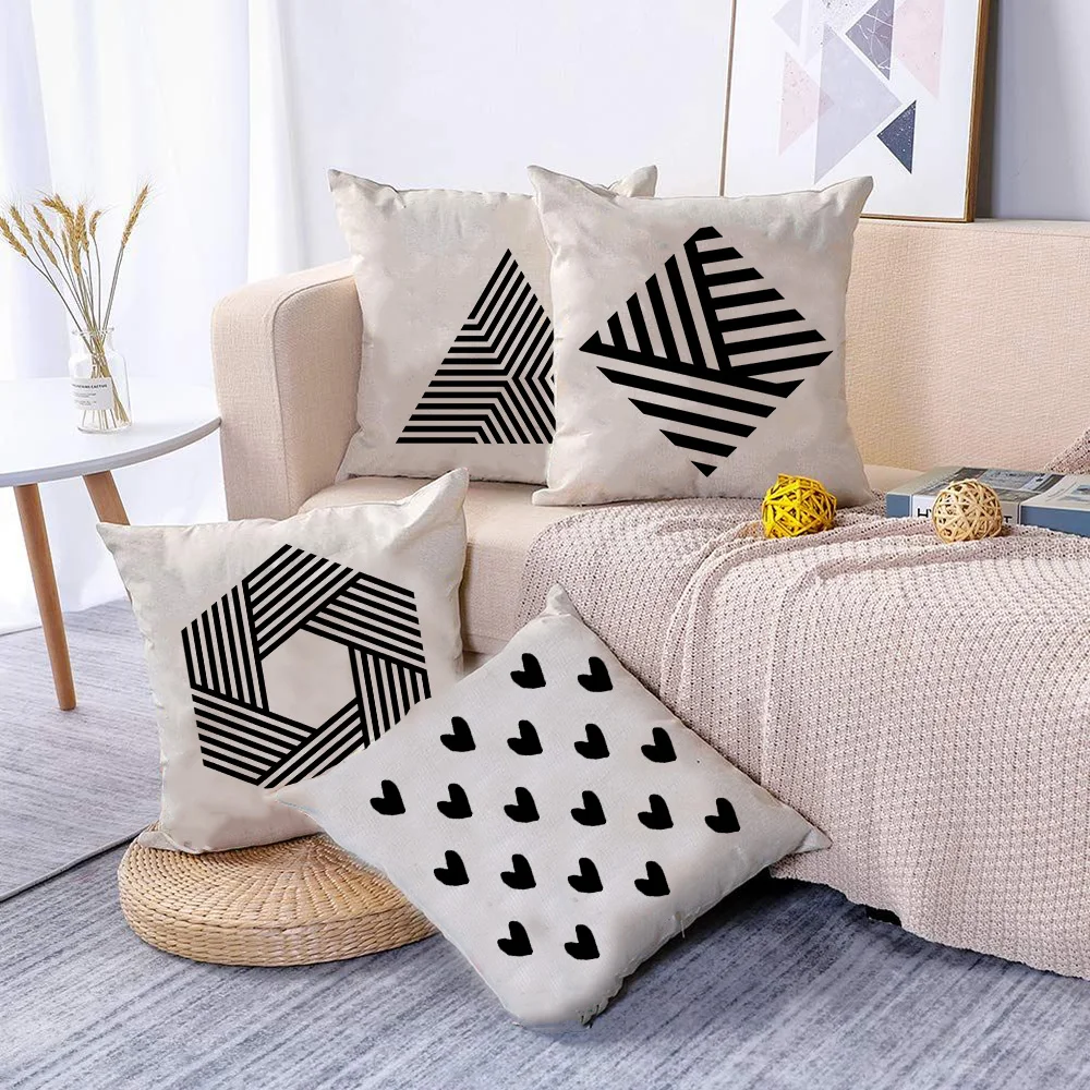 

Geometric Print Pillowcase Nordic Decoration Home Living Room Pillow Case Decor Sofa Bedroom Car Cushion Cover Housse De Coussin