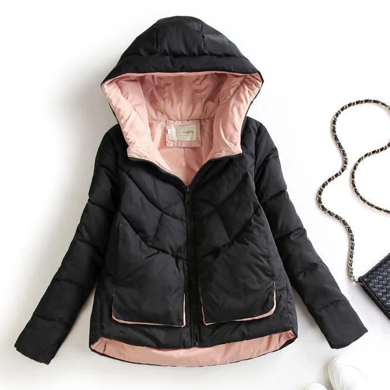 

Женская короткая стеганая куртка, куртка контрастных цветов для студентов, Осень-зима 2021