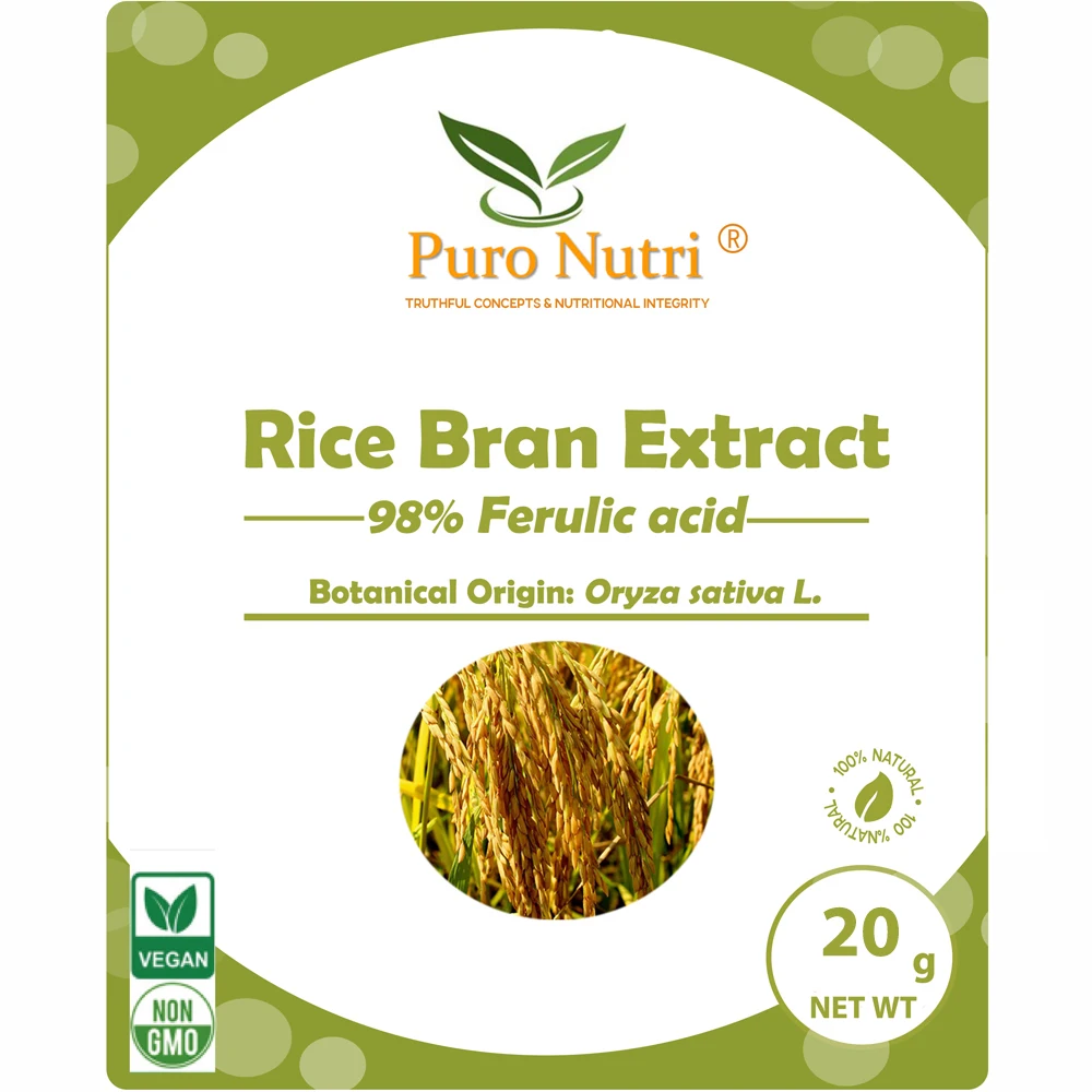 

98% Ferulic Acid Powder Natural Rice Bran Extract CAS No.1135-24-6 Cosmetic Grade Skin Care Whitening