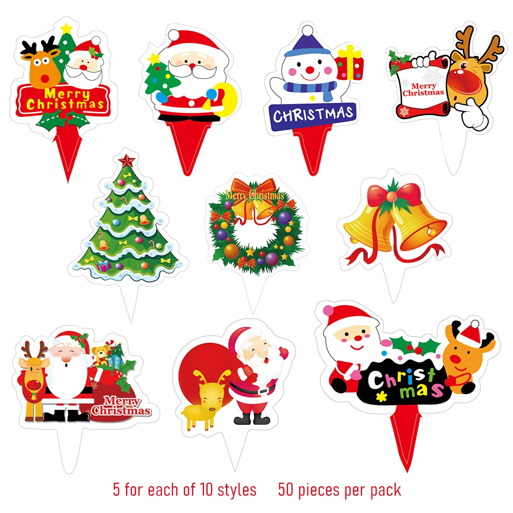 Рождественские открытки для выпечки торта капкейков подключаемые украшения