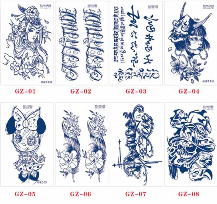 

Waterproof Temporary Tattoo Sticker Animal Letter Cartoon Sweat Cover Scar Sticker Body Art Arm Fake Sleeve Tattoo Makeup Women