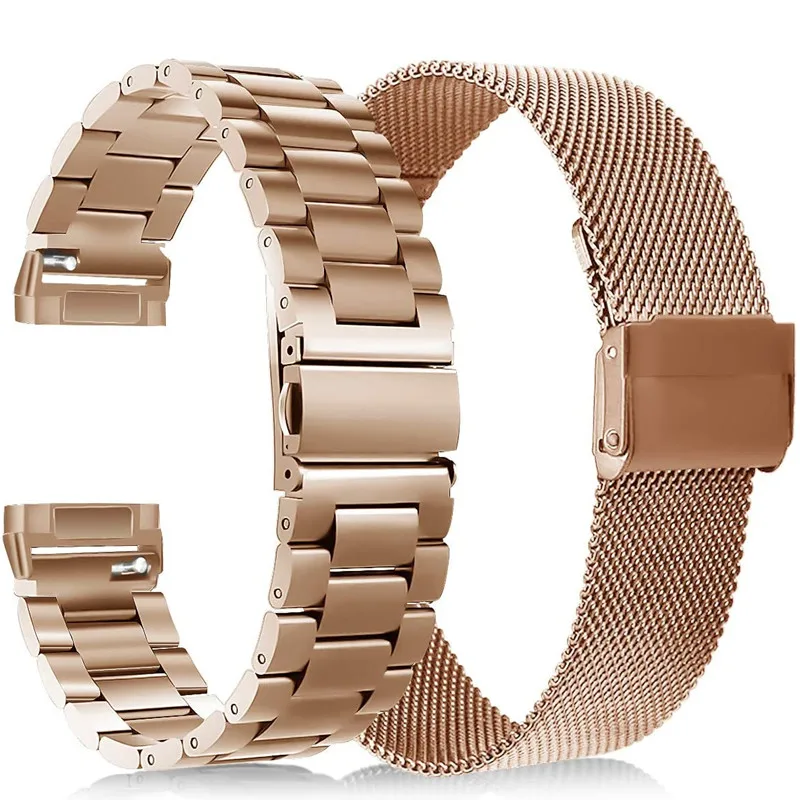 

Bands Sets for Fitbit Versa 3/Fitbit Sense Watch Strap Stainless Steel Metal Band + Mesh Loop Watchbands Bracelet for Versa 3