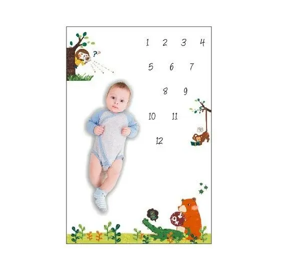 Одежда для новорожденных маленьких девочек и мальчиков Одеяло веху Фотография