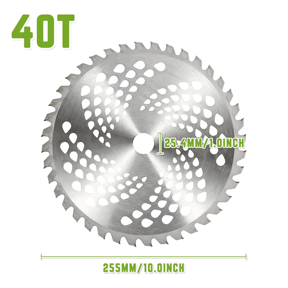 

2pcs Carbide Grass Trimmer with 40-teeth Chain Saw Blades Rotary Tray Carbide Brushcutter Blades for Garden Lawn Mower