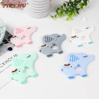 tyry hu 10pc elephant silicone teethers teething baby pendant diy pacifier chian clips toy food grade silicone baby teether