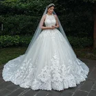 Роскошное кружевное мусульманское свадебное платье PATAPAESE для невесты, Тюлевое свадебное платье для невесты, женское платье большого размера, свадебное платье