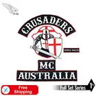 Крестоносцев Австралии 1% MC вышитые патч утюг на горный хрусталь для одежды украшение для одежды, жилет с ПУ покрытием большой значки бесплатная доставка