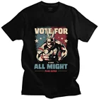 Мужская хлопковая футболка Boku No Hero academic Plus, футболка с короткими рукавами и надписью All Might of Peace, точинори Яги