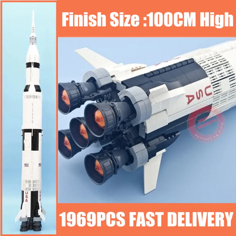 Новинка 1969 шт Аполлон Сатурн V космическая ракета США фигурки Fit Legoings Technic