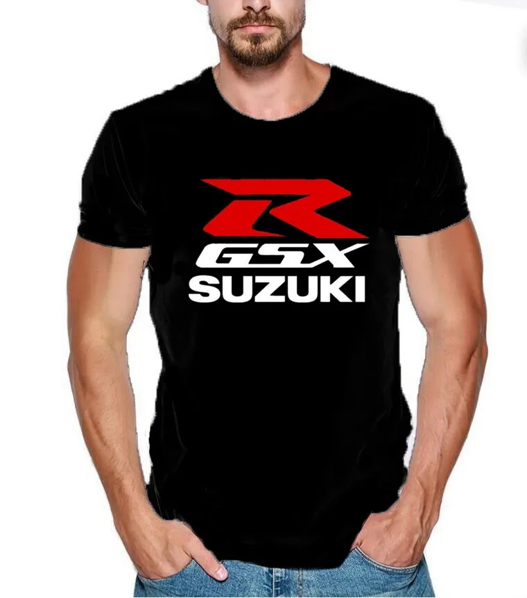 Летняя мода GSX Красный R для Suzuki мотоцикл логотип Футболка мужская хлопок