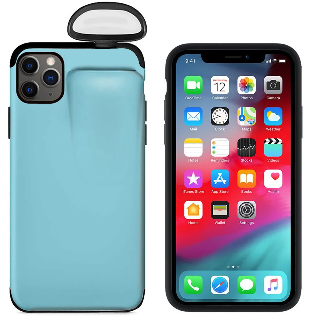 2 в 1 чехол для AirPods для iPhone 11 чехол для iPhone 7 Plus/8 Plus/X/XS Max/11 Pro Max чехол защитный чехол 19 октября
