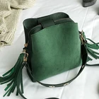 Женская сумка-мешок с кисточками, винтажная сумка-мессенджер в стиле ретро, простая сумка-тоут через плечо, 2020