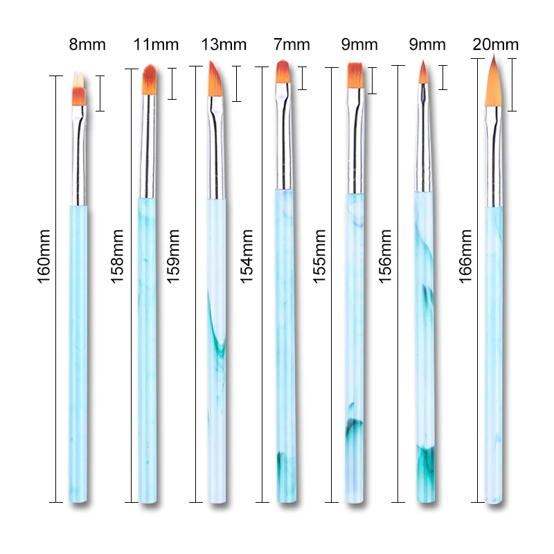 1 шт. акриловые ручки для дизайна ногтей с натуральным лицевым покрытием кисть