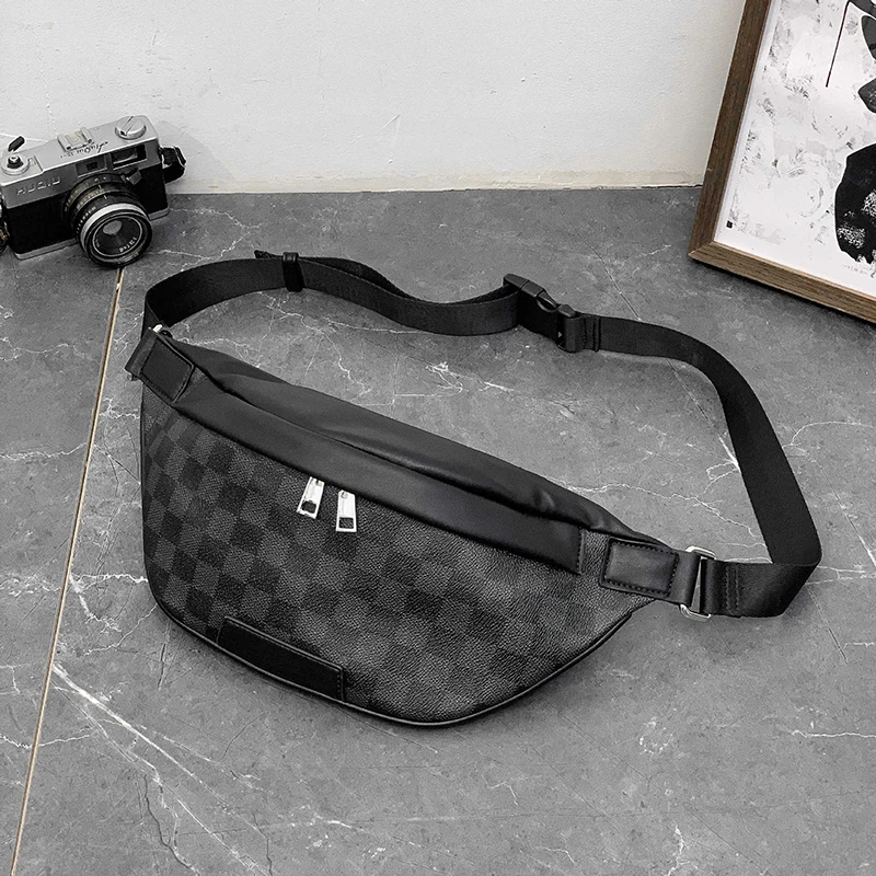 

VICUNA POLO Unisex Fanny Pack For Men/Women Brand Plaid Design Leather Waist Pack Travel Cross Body Chest Bag bolso