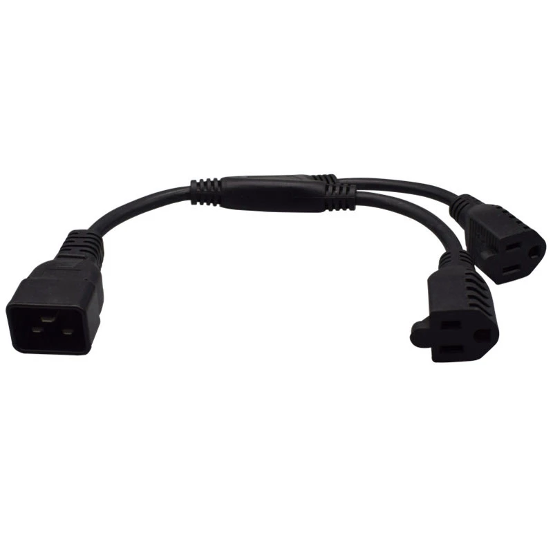

C20-2X5-15R 1 в 2 IEC320 C20 Male к 2X5-15R Female Y-образный удлинитель питания, шнур, провода для шасси PDU