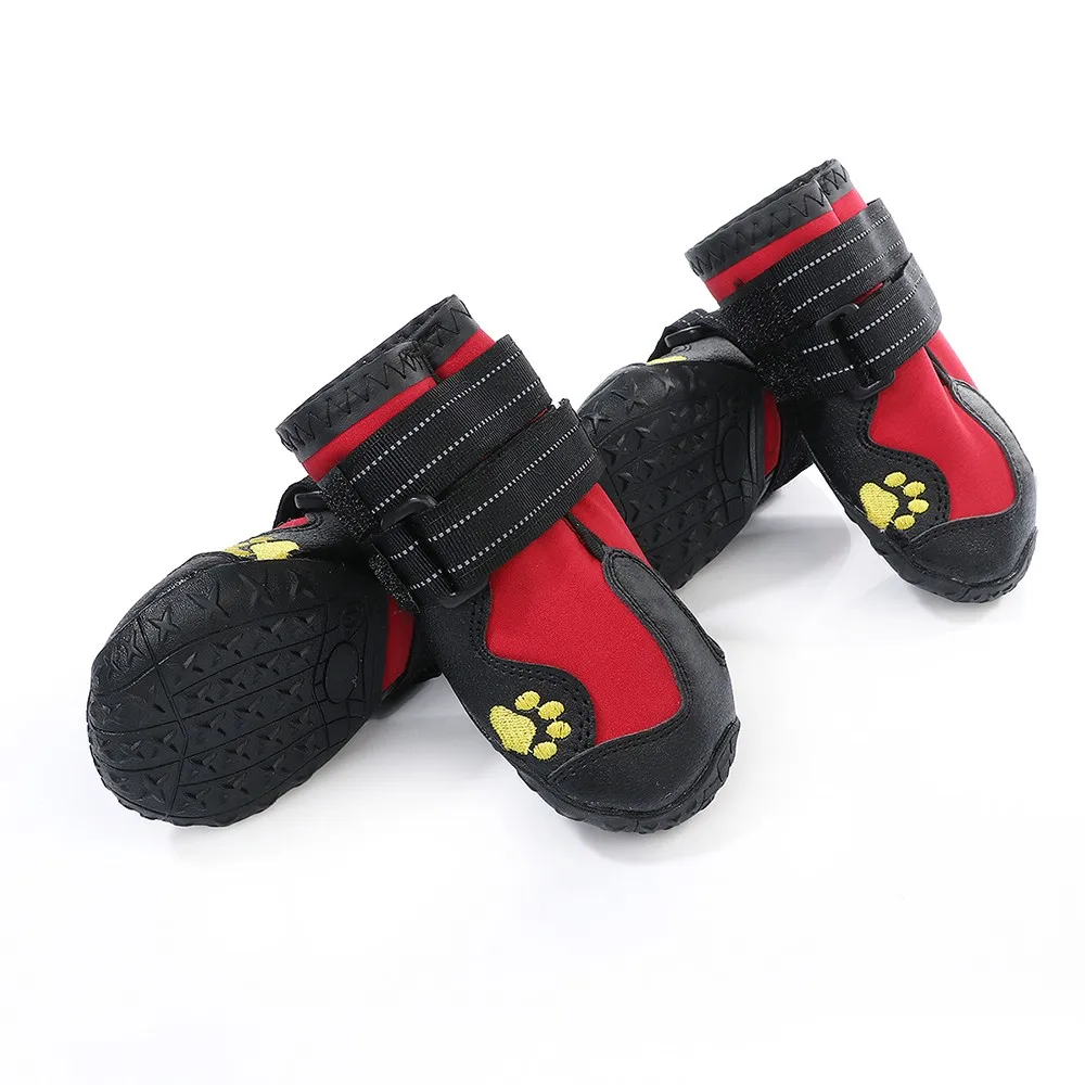 Водонепроницаемая тканевая искусственная кожа 4 шт. Обувь для собак уличная