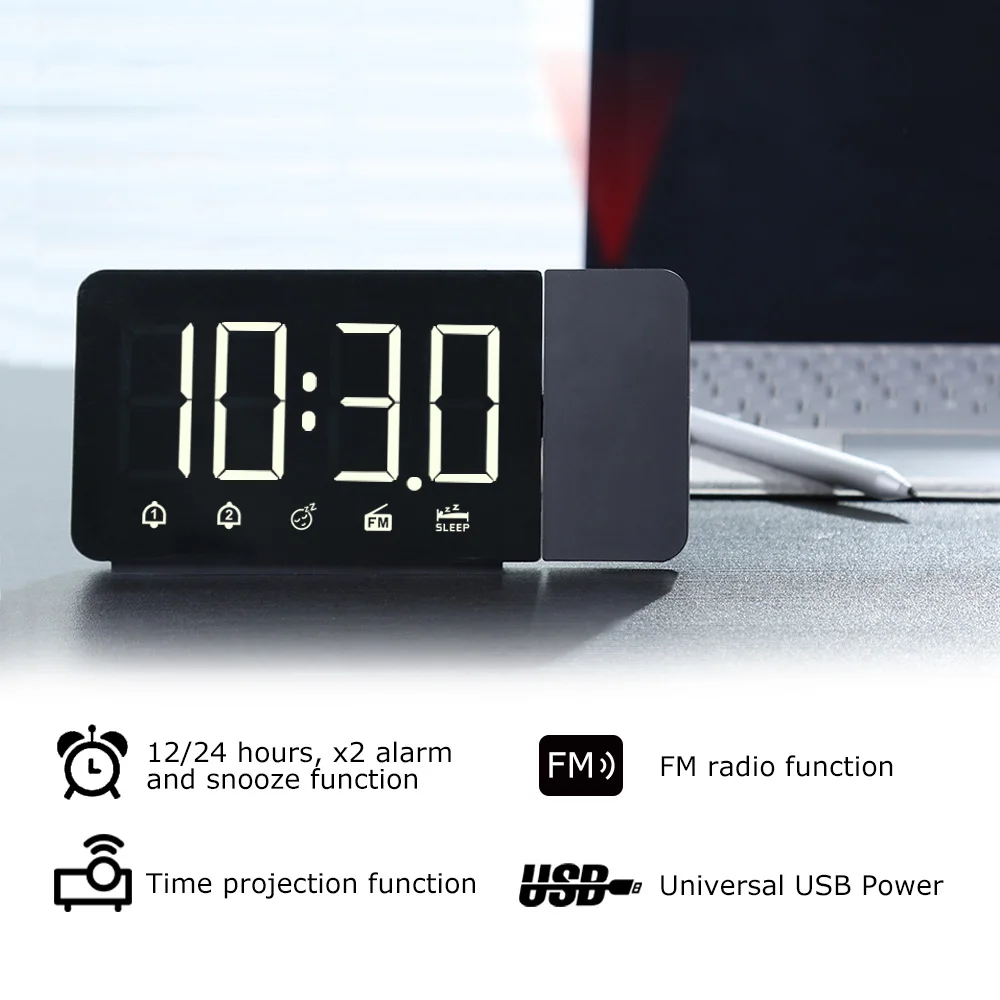 Цифровой светодиодный Будильник с USB электронные настольные часы функция
