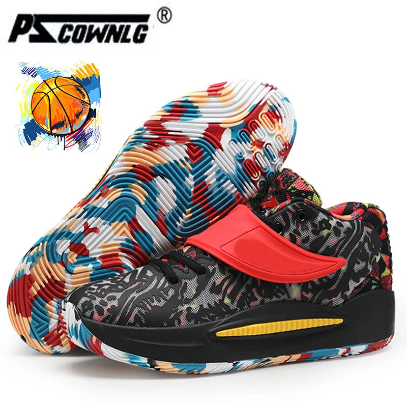 Summer air cushion knitted basketball shoes men's outdoor combat sports shoes non-slip shock absorption basketball shoes design