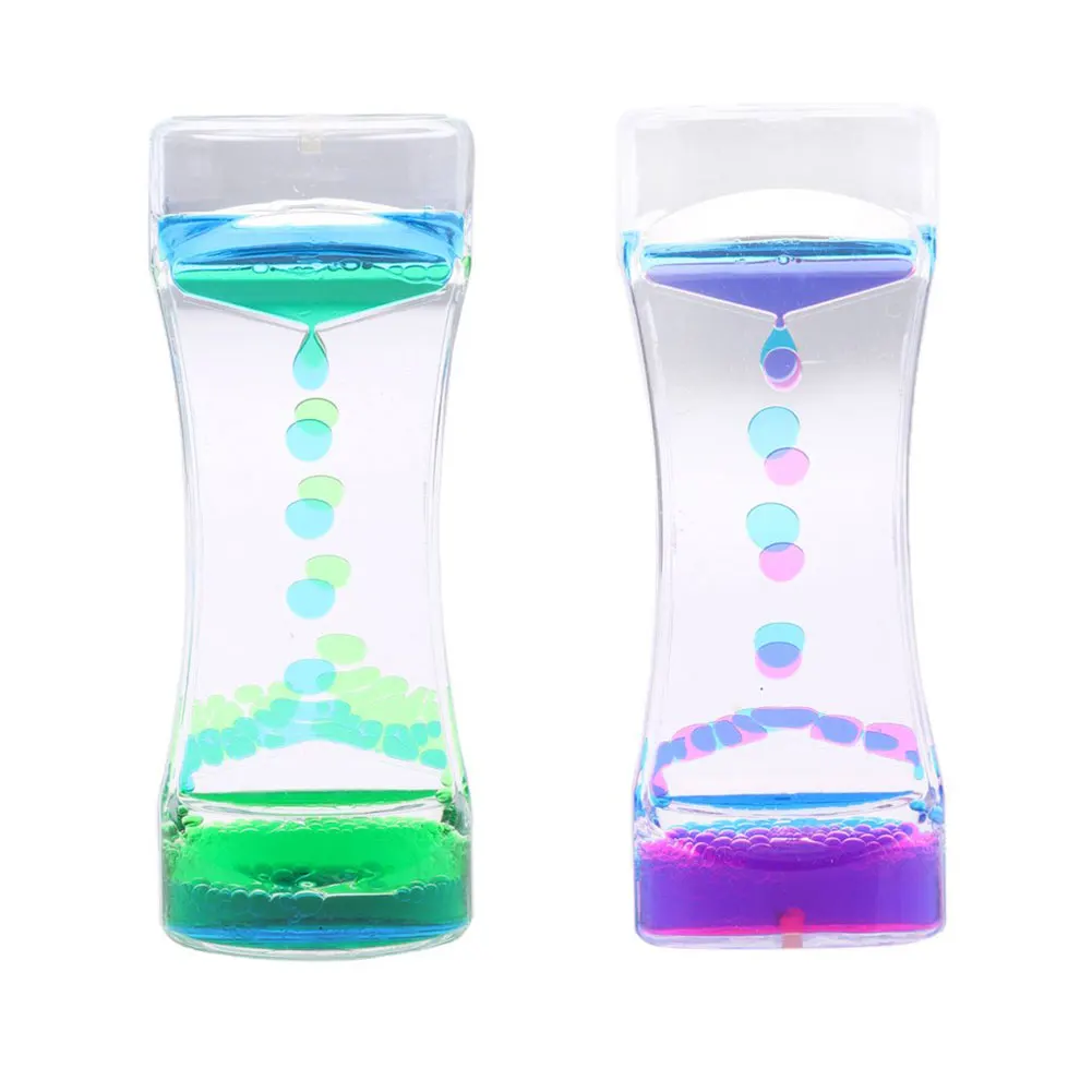 

2Pcs Dual Color Oil Leak Toy Dynamic Oil Leak Hourglass Crafts Ornament For Home Table Decor Craft Gift Liquid Timer Tool