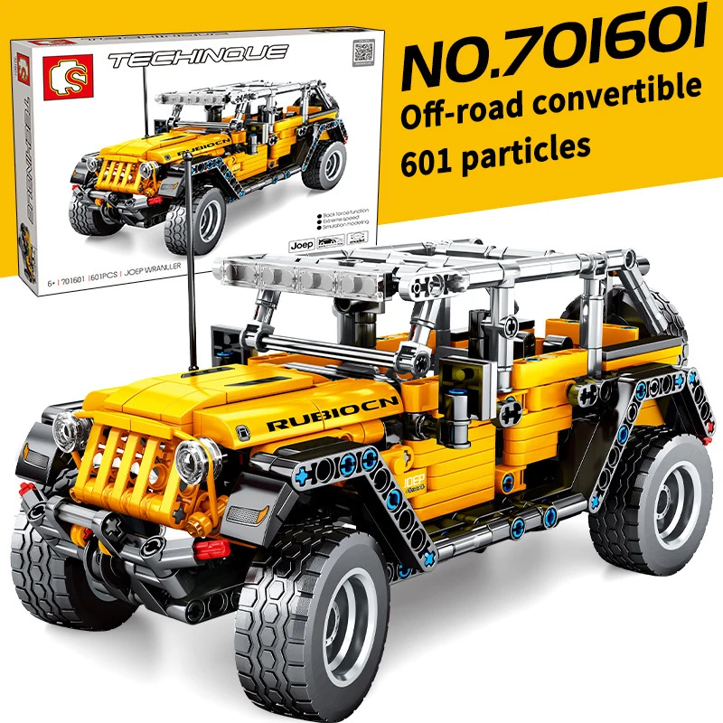 601pcs Creator механические Вытяните назад Jeeped внедорожные строительные блоки для