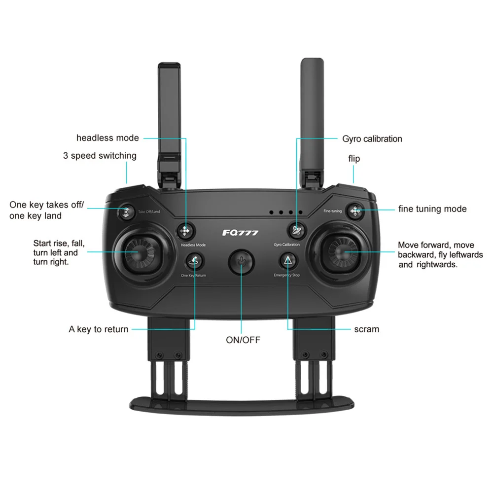 

Wifi RC Drone Quadcopter 4 Axis Gyro 360 Degree Eversion with 2MP Camera (Black)