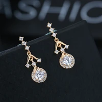 de276 fashion luxury princess style 4a zircon water droplet earrings girls gift party banquet womens jewelry ear stud 2021