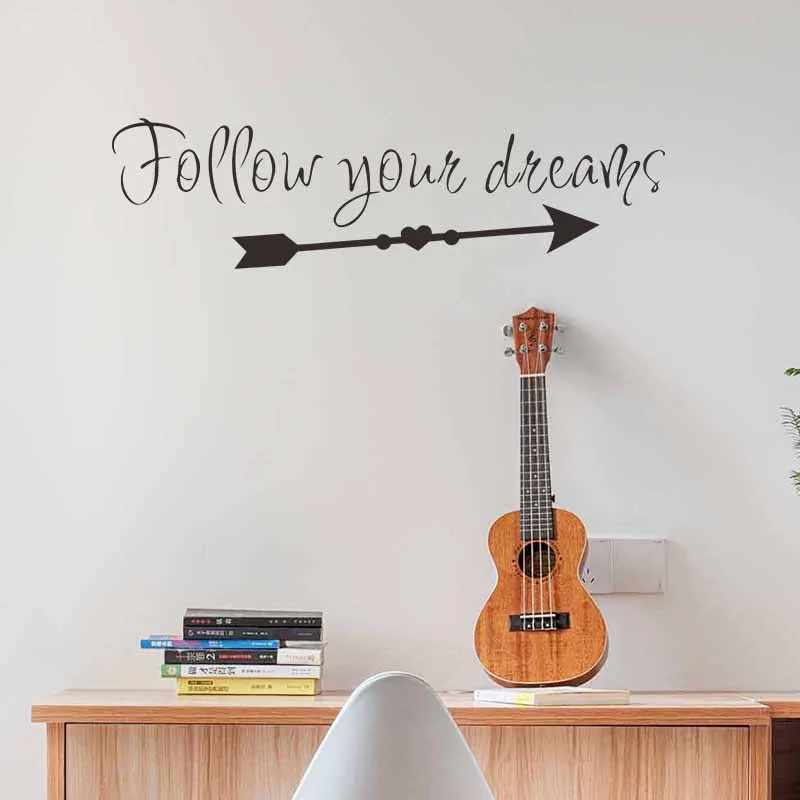 

Arrow Wall Decals Follow Your Dreams Inspirational Quote Wall Sticker Vinyl Lettering Kid Room Wall Decor Decals Room Decoration