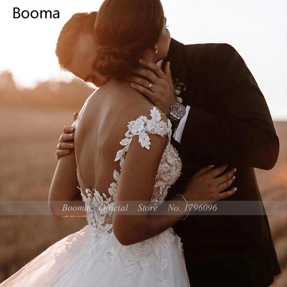 Простое кружевное свадебное платье с аппликацией вышитое бисером платья невесты