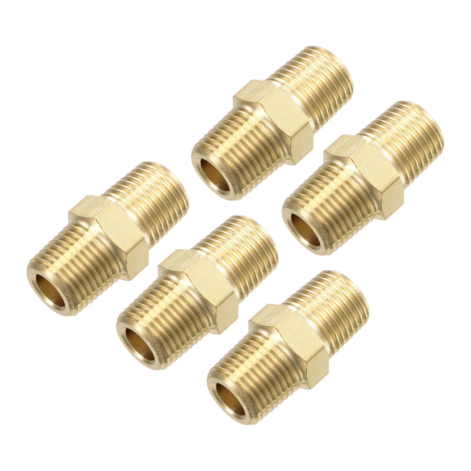 

Uxcell латунный фитинг для труб 1/8NPT наружная резьба, шестигранный соединительный элемент соединения 5