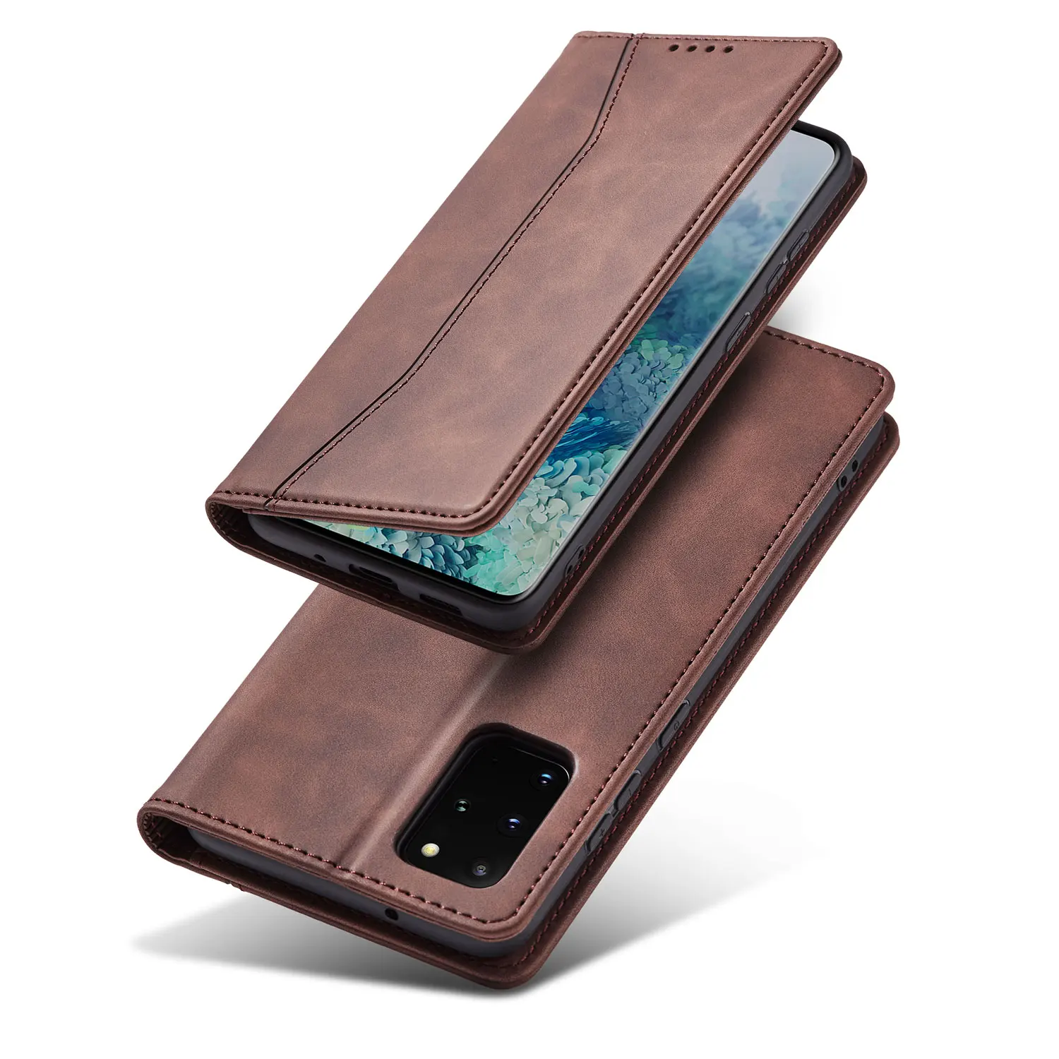 

Wallet phone Bag for Samsung S8 S9 S10 NOTE 8 9 10 S21 PLUS A52 A72 5G Card Holder Kickstand Cover Case