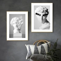 nordic modern abstract head sculpture statue poster and print canvas painting contemporary wall art picture for living room
