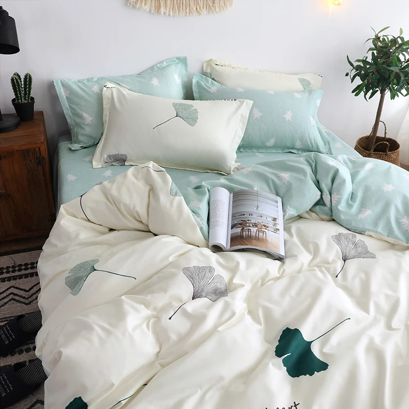 Скандинавский набор пододеяльников для пуховых одеял с листьями и звездами