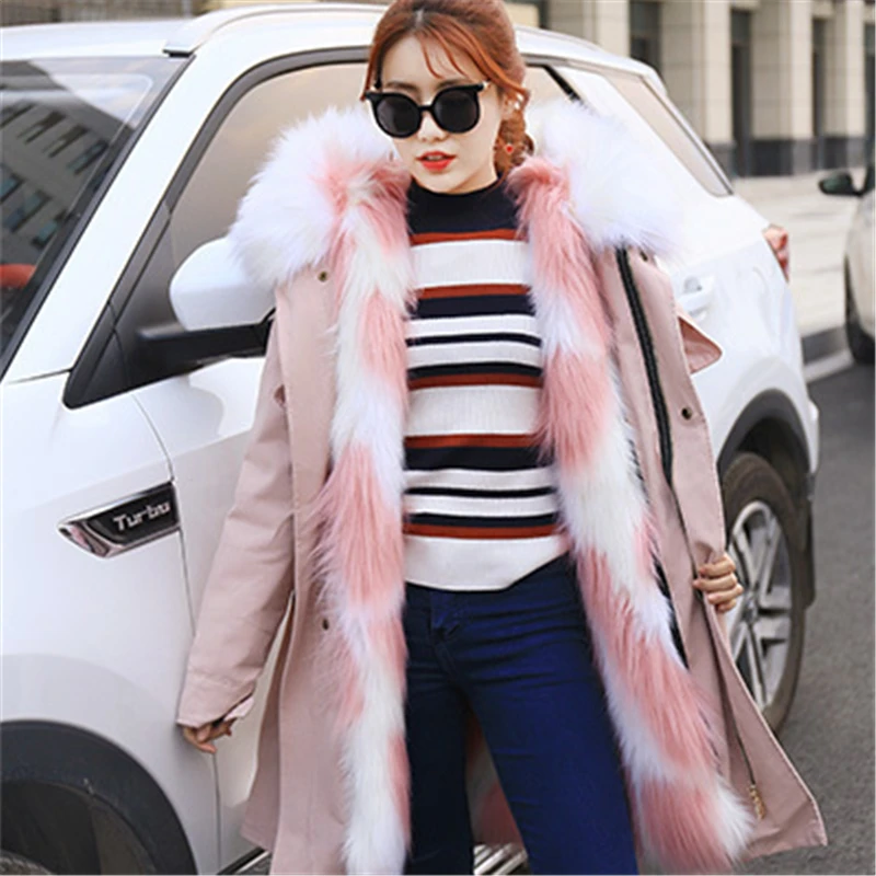 Новинка зимы 2020 хлопковое пальто с подкладкой из лисьего меха