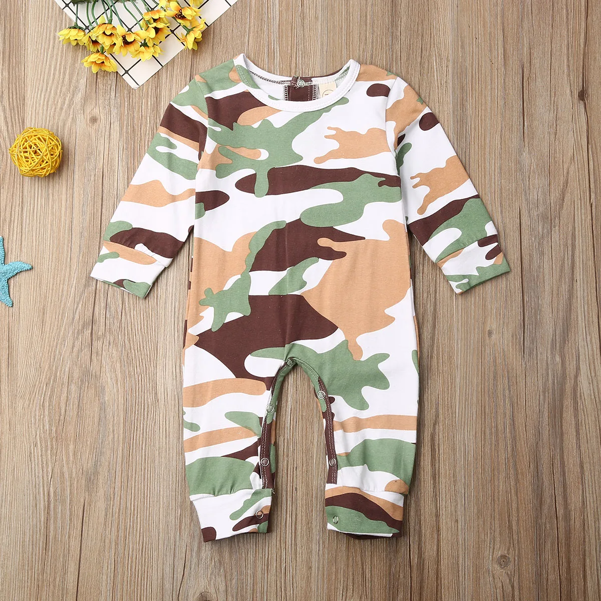 Рождественский камуфляжный комбинезон для новорожденных мальчиков и девочек