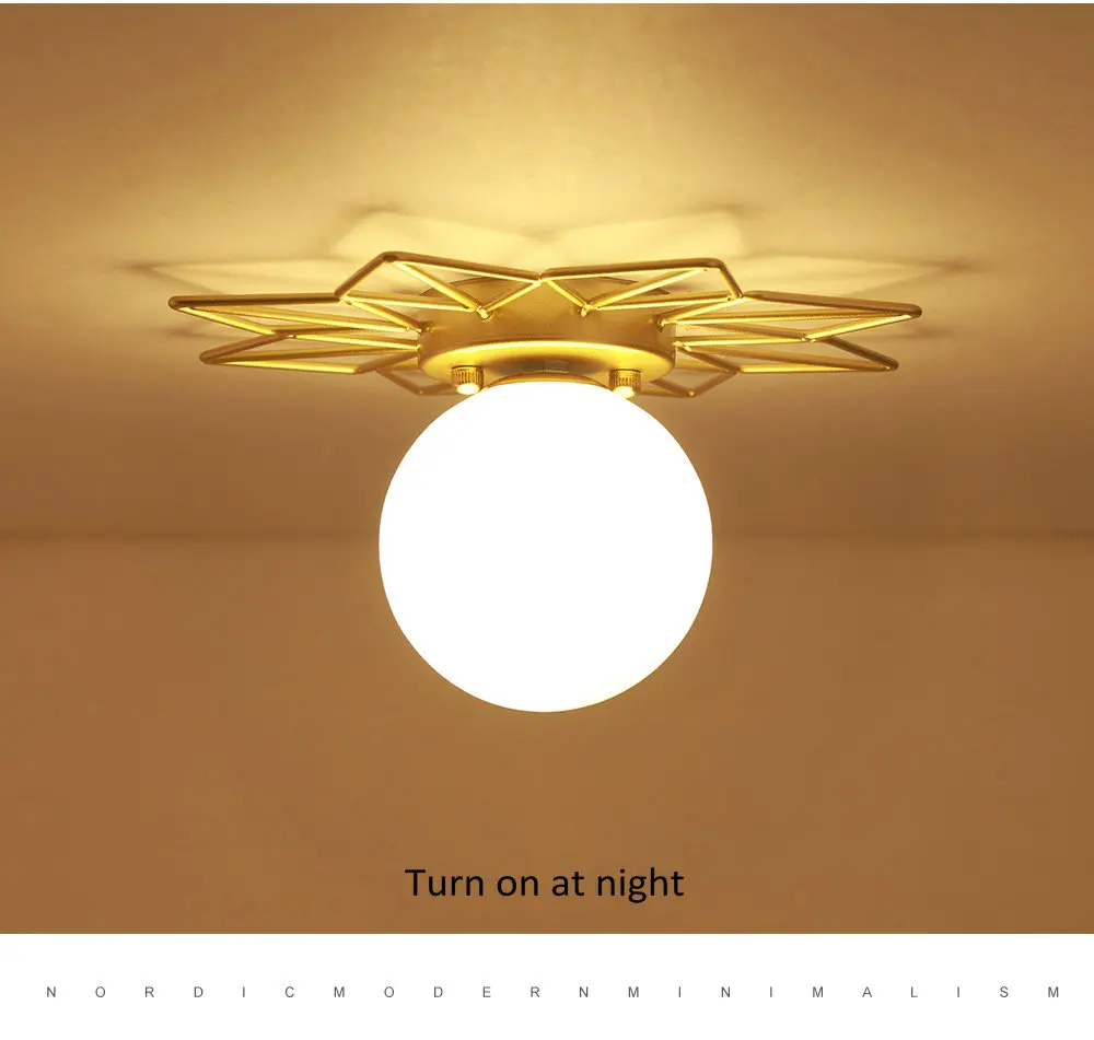 Ouro moderno lâmpada do teto corredor de