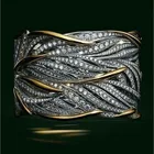 Многослойные обмоточные циркониевые кольца ilangirl для мужчин и женщин, роскошные обручальные кольца с двухцветным кристаллом