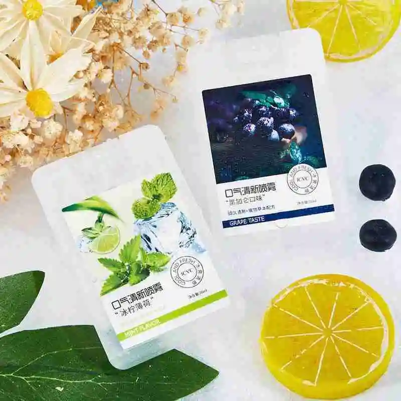 

20Ml Juicy Peach / Mint / Blackcurrant Breath Freshener Persistent Listerine For San Valentin Removal Spray B4J0