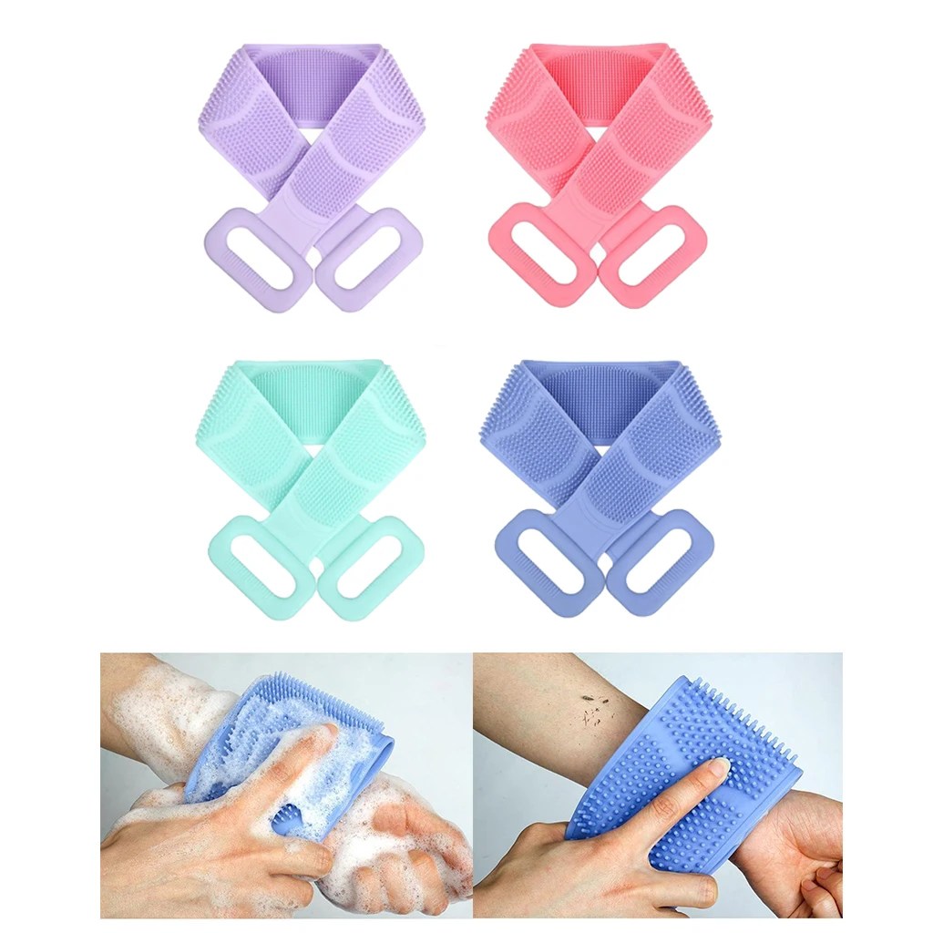 

Silicone Bath Towel Back Brush Scrubber Exfoliating Scrub Body Wash Dual Side
