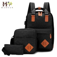 nylon mens 15 6 inch laptop backpack large capacity 3pcsset travel backpack student backpack bag